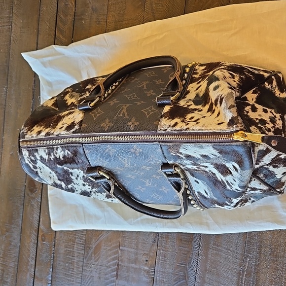 Cowhide Pony Hair REPURPOSED LV Satchel - Picture 7 of 16